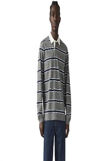 POLO LONG SLEEVE-RYKER STRIPE BROS BC21 HEATHER